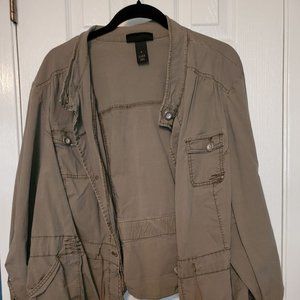 Lane Bryant Olive Green Safari Jacket